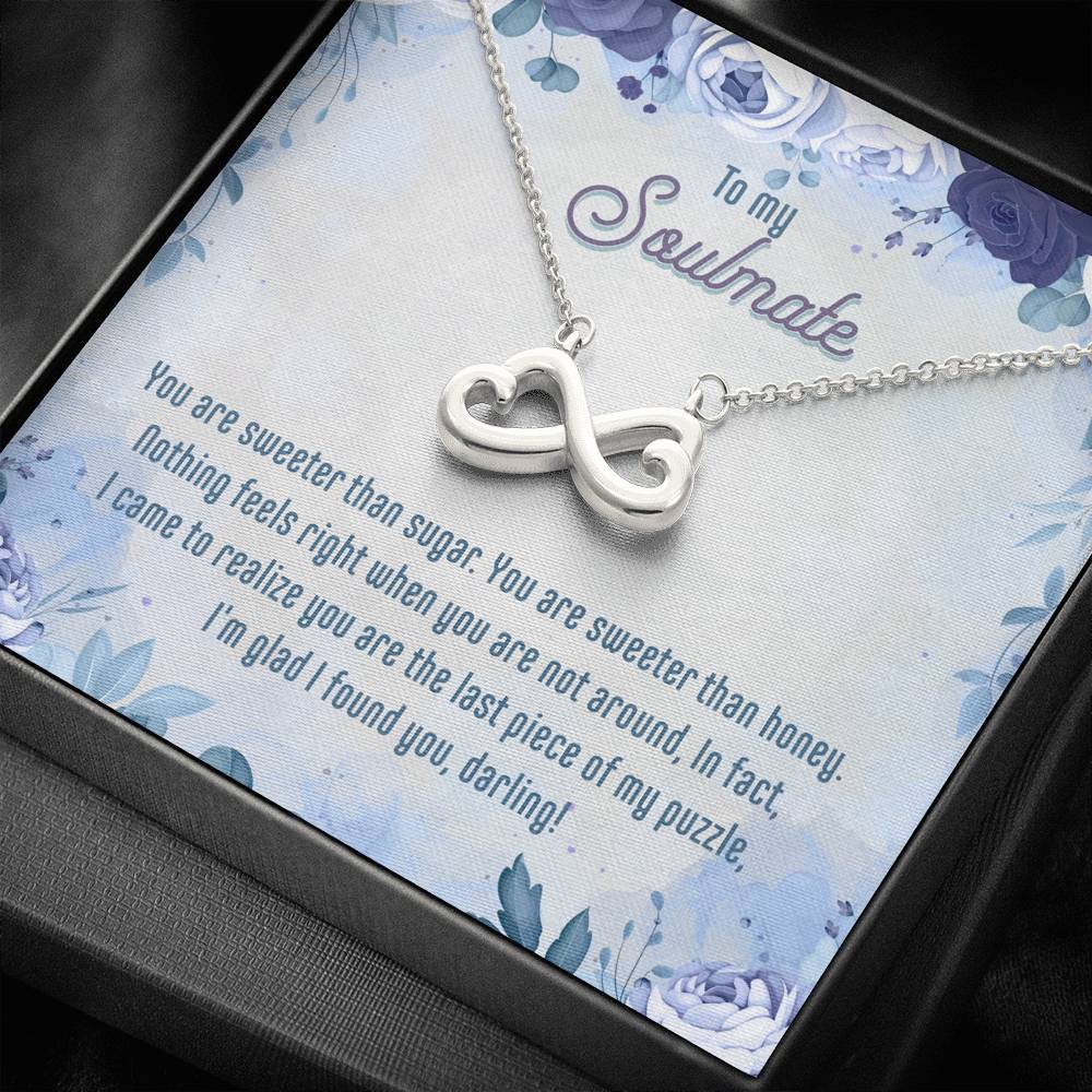 Gift to my Soulmate, Significant Other Heart Shaped Infinity Necklace - JustFamilyThings