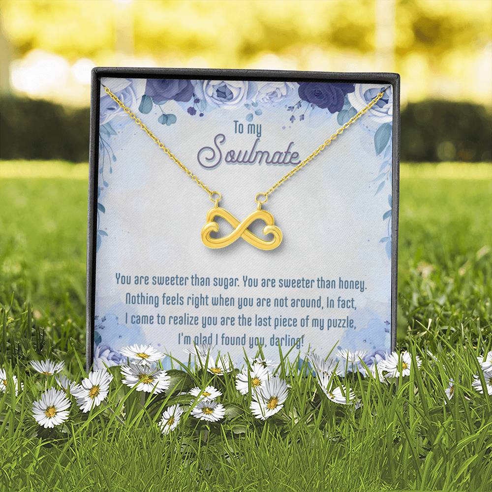 Gift to my Soulmate, Significant Other Heart Shaped Infinity Necklace - JustFamilyThings