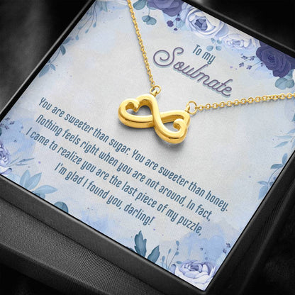 Gift to my Soulmate, Significant Other Heart Shaped Infinity Necklace - JustFamilyThings