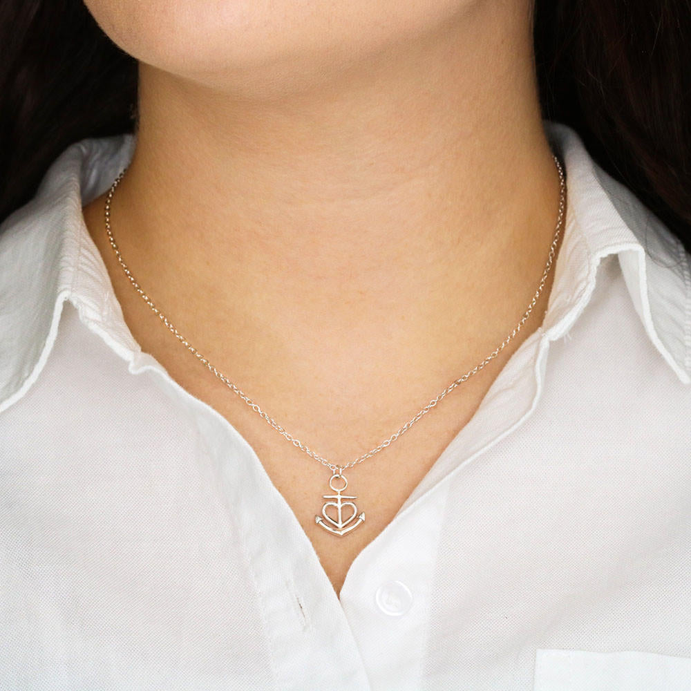 My Dear Navy Wife - Anchor Pendant Necklace - JustFamilyThings