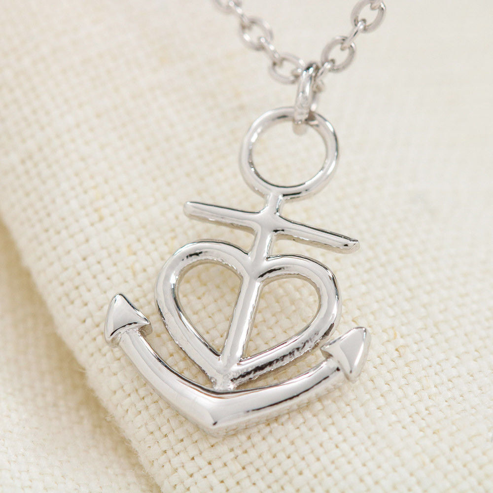 My Dear Navy Wife - Anchor Pendant Necklace - JustFamilyThings