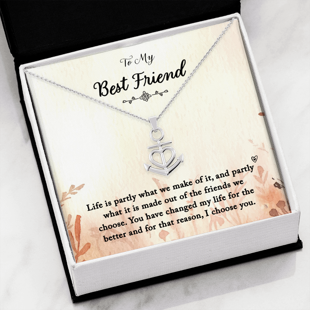 To my Best Friend - Life is partly - Anchor Pendant Necklace - JustFamilyThings