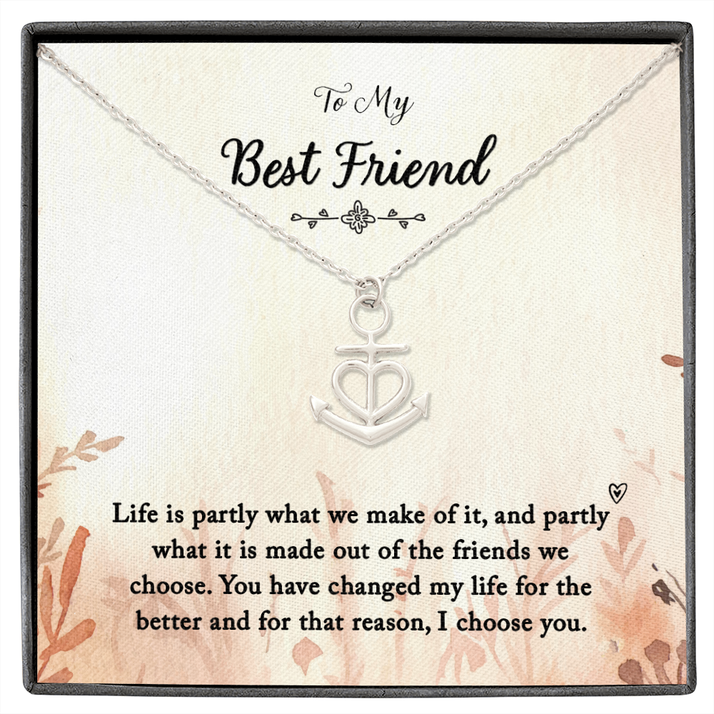 To my Best Friend - Life is partly - Anchor Pendant Necklace - JustFamilyThings
