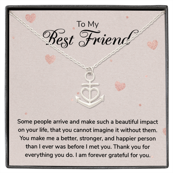 Best friend anchor necklace sale