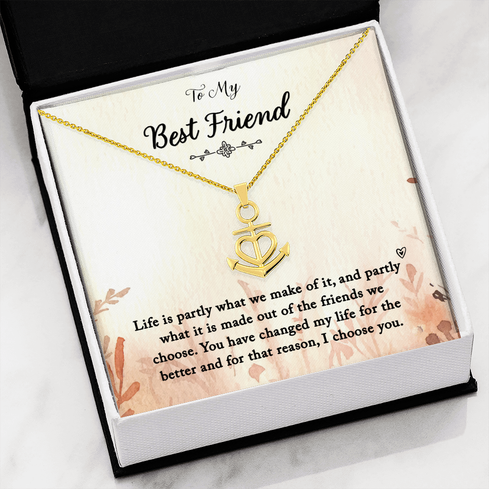 To my Best Friend - Life is partly - Anchor Pendant Necklace - JustFamilyThings