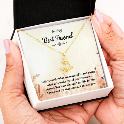 To my Best Friend - Life is partly - Anchor Pendant Necklace - JustFamilyThings