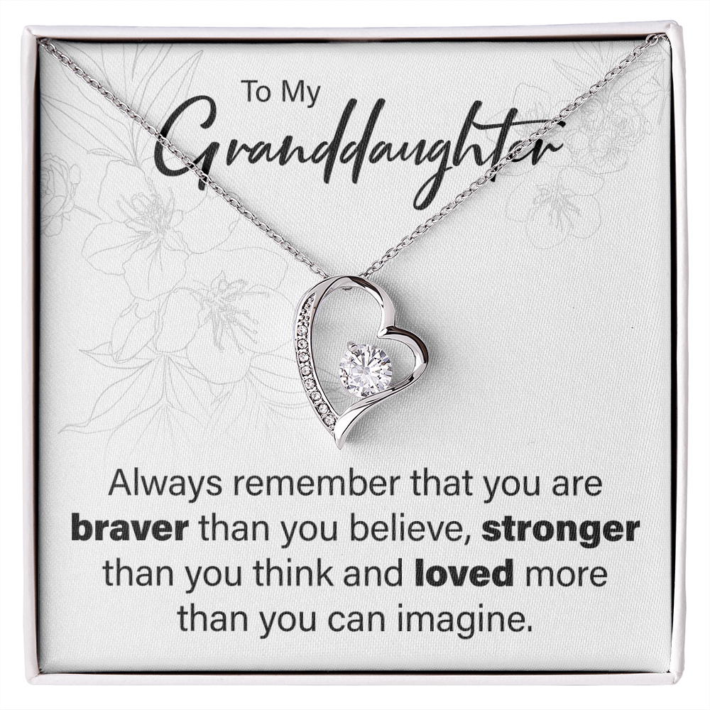 To My Granddaughter - You Are Loved - Forever Love Necklace - JustFamilyThings