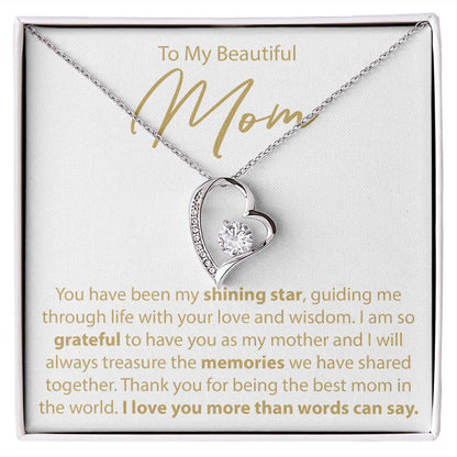 To My Mom - My Shining Star - Forever Love Necklace - JustFamilyThings