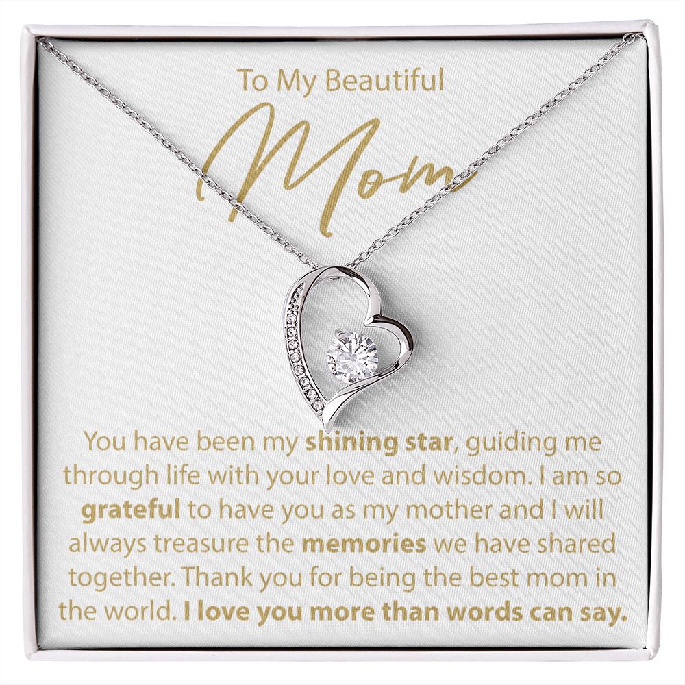 To My Mom - My Shining Star - Forever Love Necklace - JustFamilyThings
