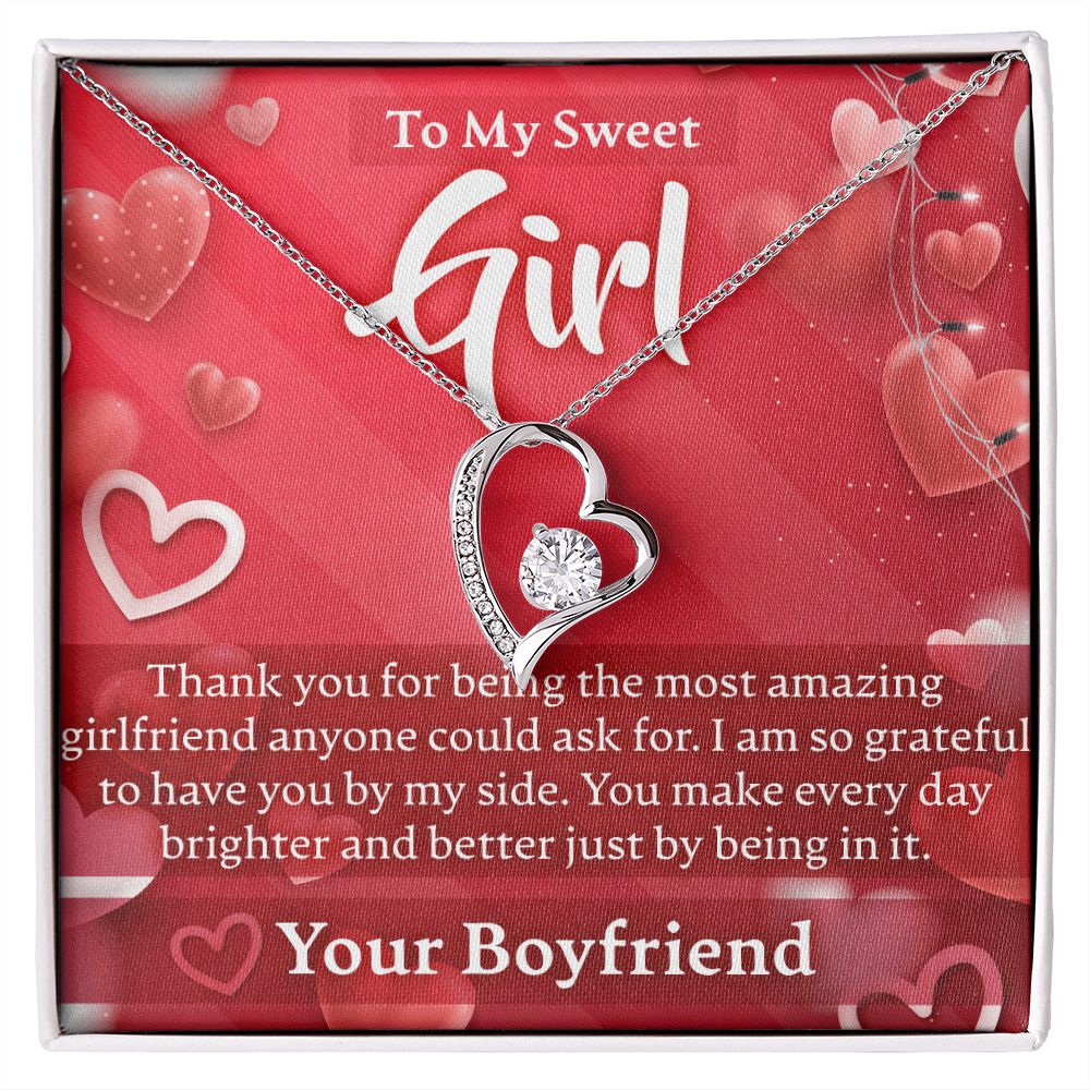 Valentines Day To My Girl - Forever Love Necklace - JustFamilyThings