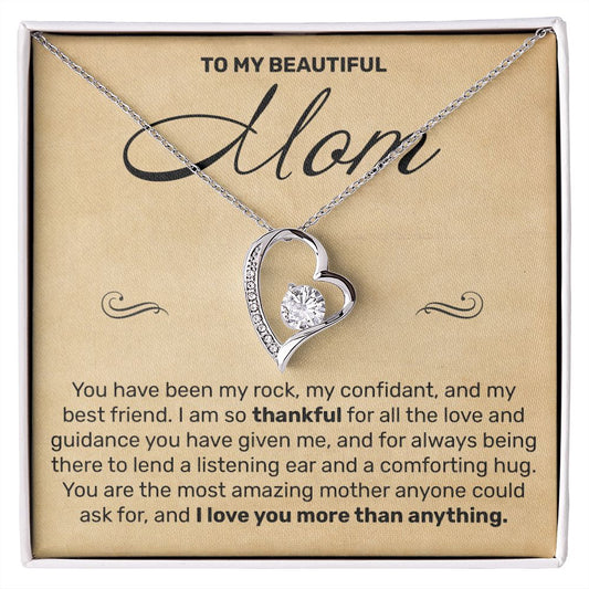 To My Mom - You Have Been My Rock - Forever Love Necklace - JustFamilyThings