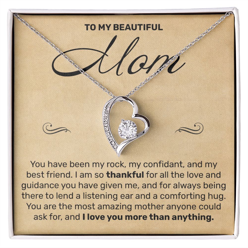 To My Mom - You Have Been My Rock - Forever Love Necklace - JustFamilyThings