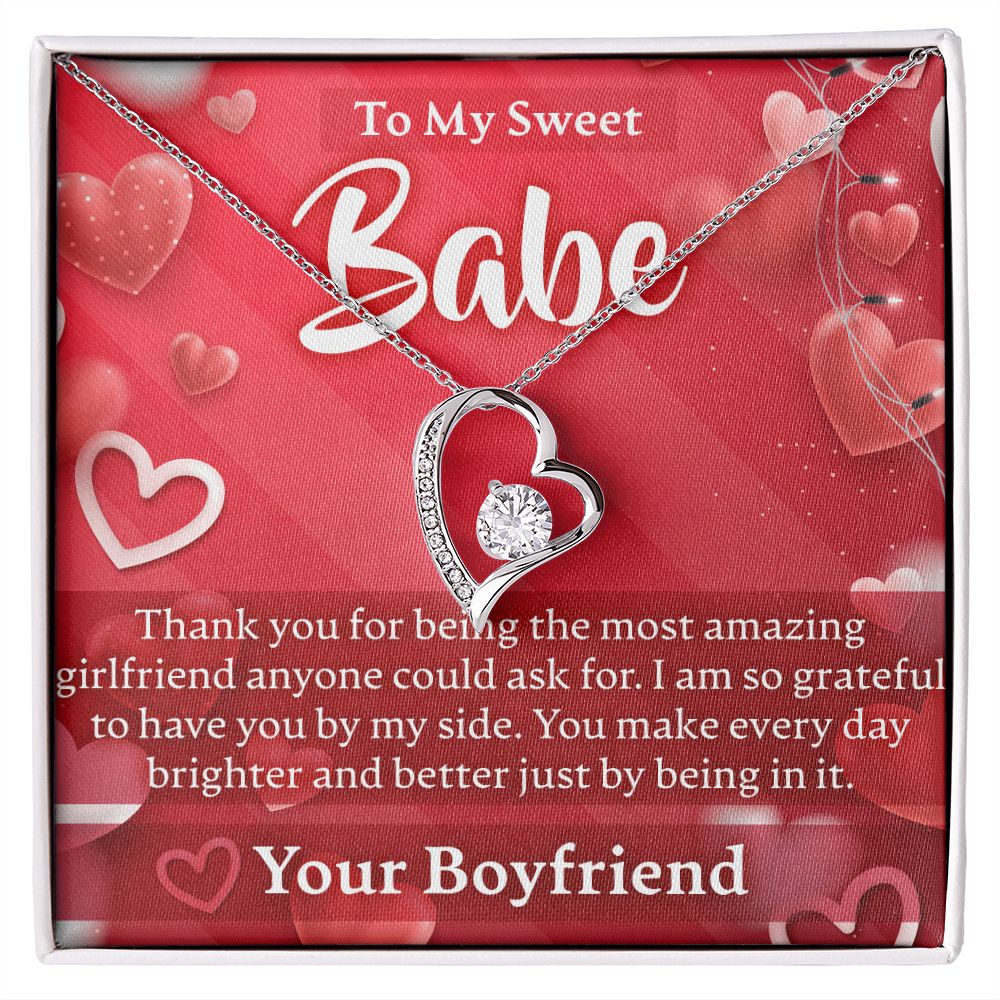 Valentines Day To My Babe - Forever Love Necklace - JustFamilyThings