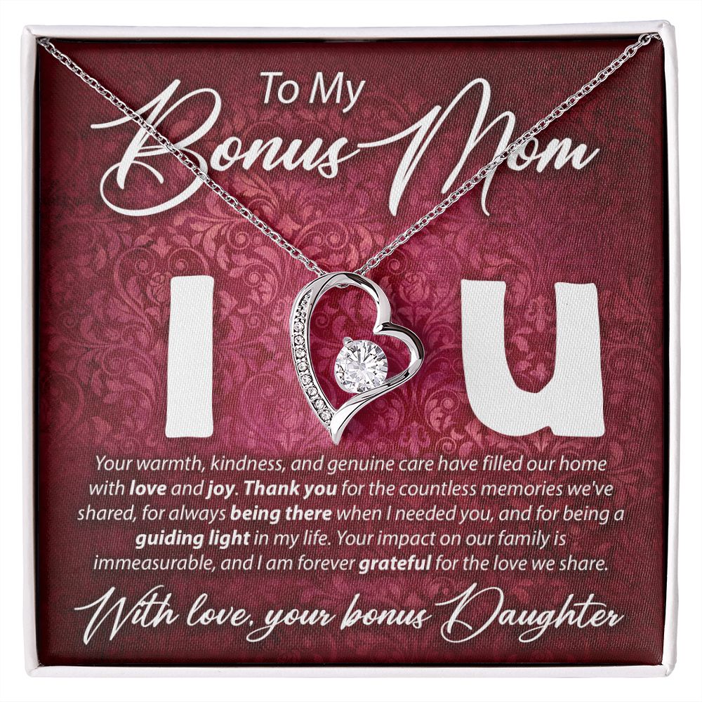 To My Bonus Mom, I Love You - Forever Love Necklace