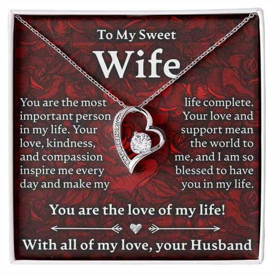 To My Sweet Wife - Forever Love Necklace - JustFamilyThings