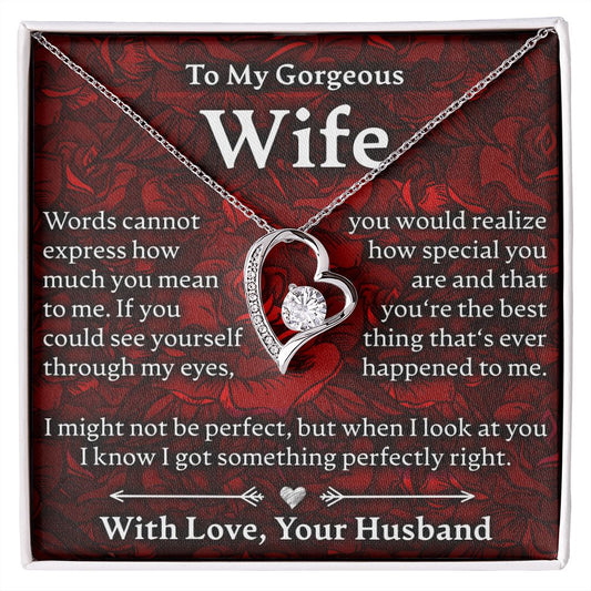 To My Gorgeous Wife - Forever Love Necklace - JustFamilyThings