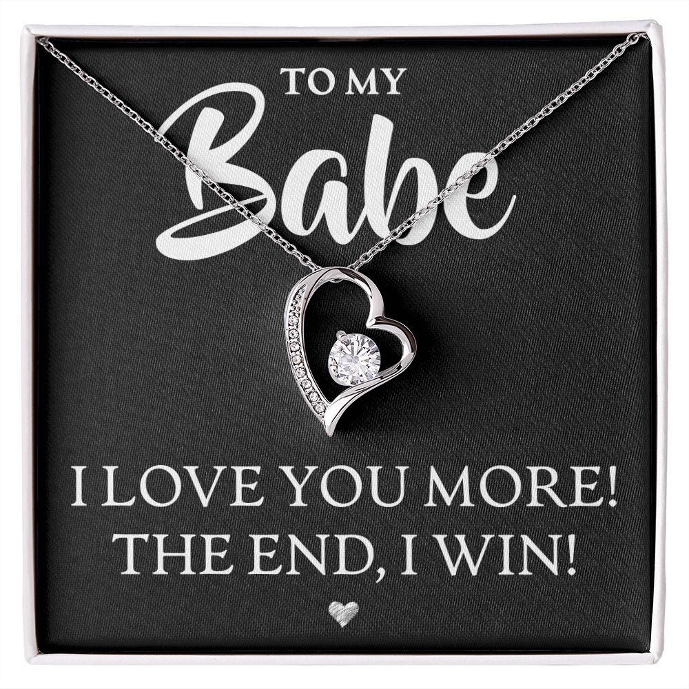 To My Babe, I Love You More - Forever Love Necklace - JustFamilyThings