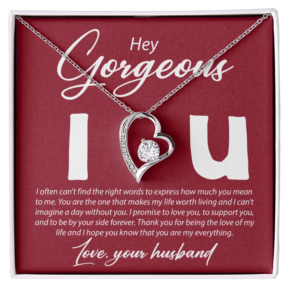 Hey Gorgeous - I can't Find The Right Words - Forever Love Necklace - JustFamilyThings
