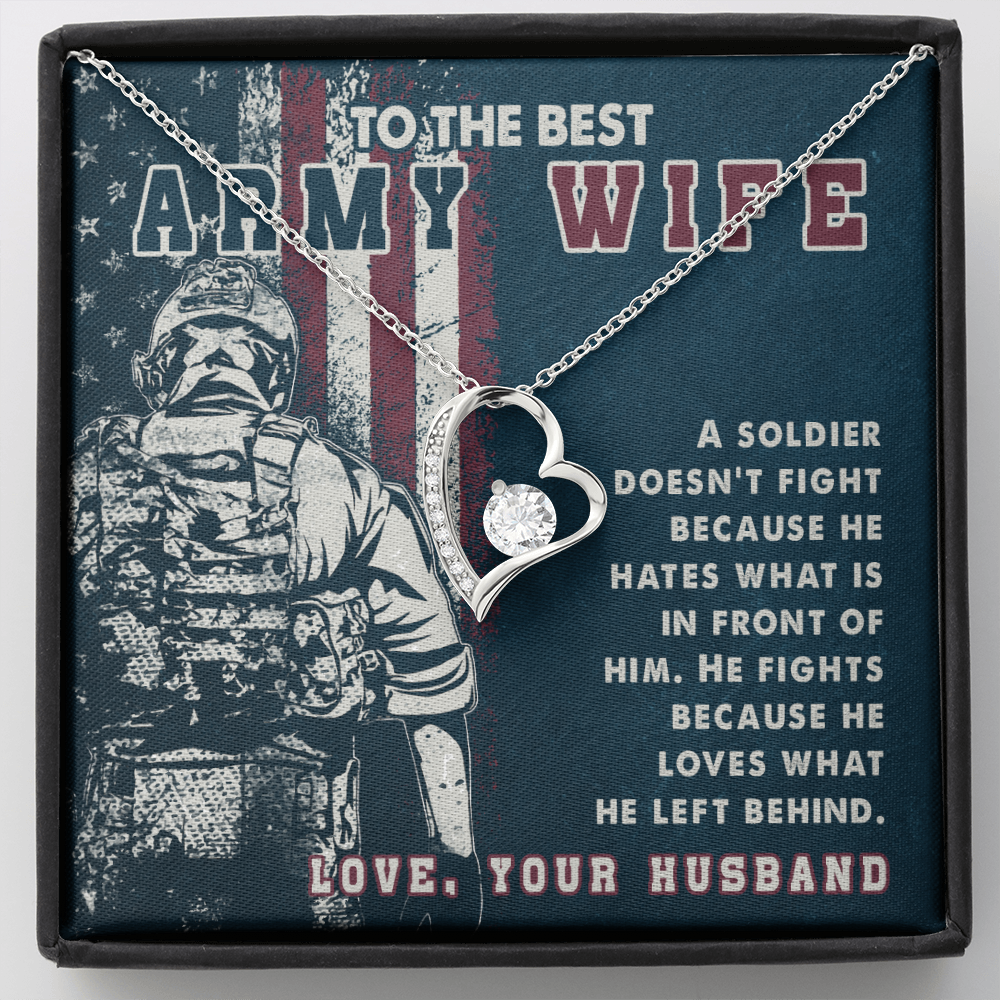 To The Best Army Wife - Forever Love Necklace - JustFamilyThings