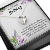 Load image into Gallery viewer, Happy 60th Birthday Necklace, Happy 60th Birthday Gift, 60th Birthday Jewelry Gift - JustFamilyThings
