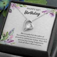 Load image into Gallery viewer, Happy 60th Birthday Necklace, Happy 60th Birthday Gift, 60th Birthday Jewelry Gift - JustFamilyThings
