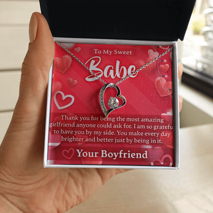 Valentines Day To My Babe - Forever Love Necklace - JustFamilyThings