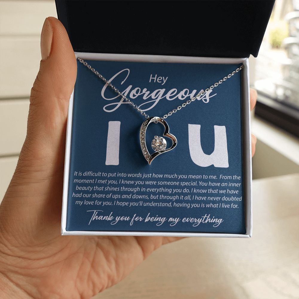 Hey Gorgeous - It Is Difficult To Put Into Words - Forever Love Necklace - JustFamilyThings