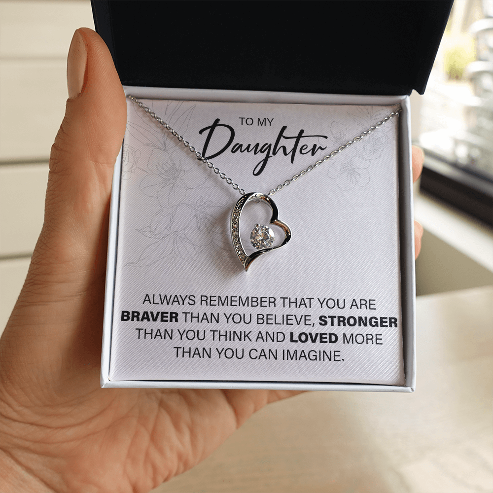 To My Daughter - You Are Loved - Forever Love Necklace - JustFamilyThings