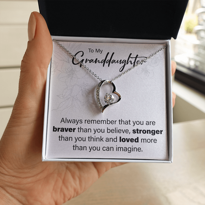 To My Granddaughter - You Are Loved - Forever Love Necklace - JustFamilyThings
