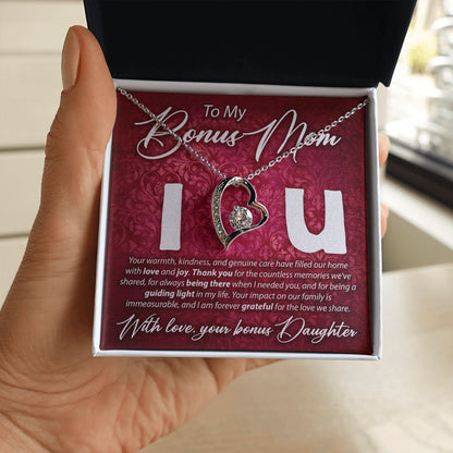 To My Bonus Mom, I Love You - Forever Love Necklace
