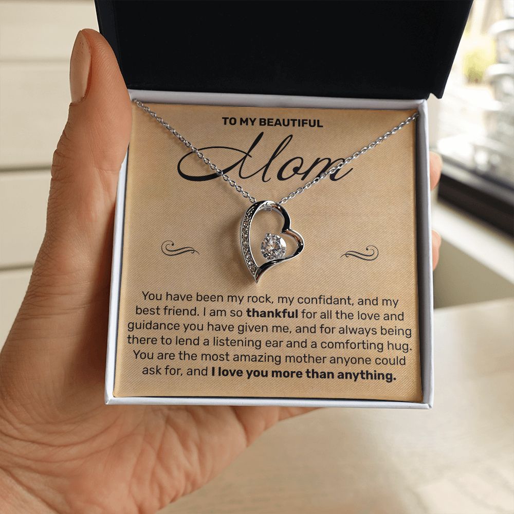To My Mom - You Have Been My Rock - Forever Love Necklace - JustFamilyThings