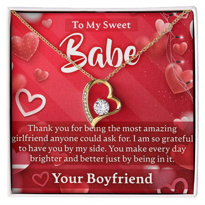 Valentines Day To My Babe - Forever Love Necklace - JustFamilyThings