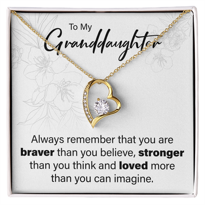 To My Granddaughter - You Are Loved - Forever Love Necklace - JustFamilyThings