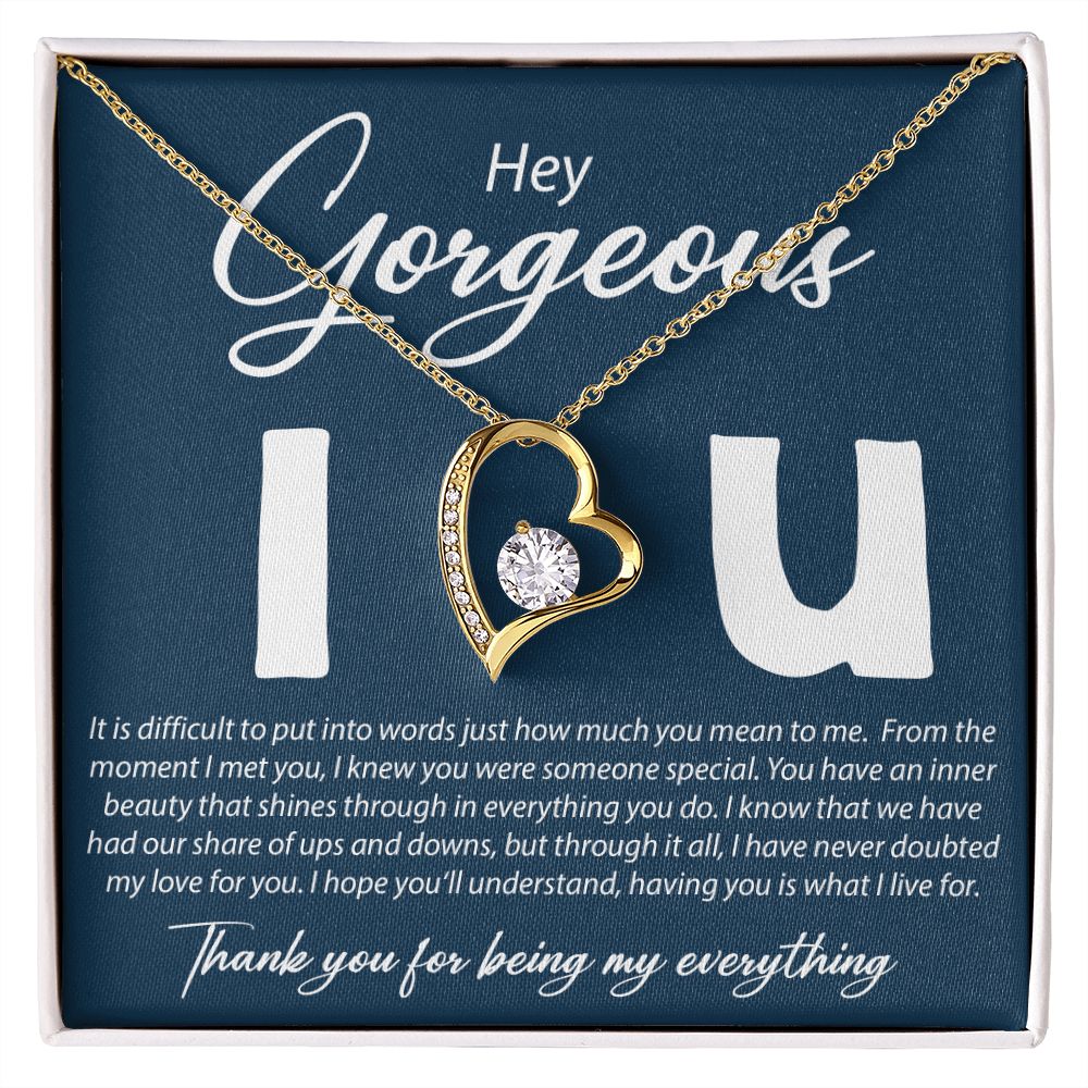 Hey Gorgeous - It Is Difficult To Put Into Words - Forever Love Necklace - JustFamilyThings