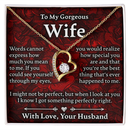 To My Gorgeous Wife - Forever Love Necklace - JustFamilyThings
