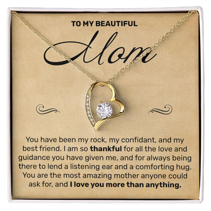 To My Mom - You Have Been My Rock - Forever Love Necklace - JustFamilyThings
