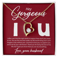Load image into Gallery viewer, Hey Gorgeous - I can&#39;t Find The Right Words - Forever Love Necklace - JustFamilyThings
