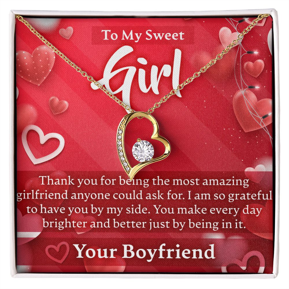 Valentines Day To My Girl - Forever Love Necklace - JustFamilyThings