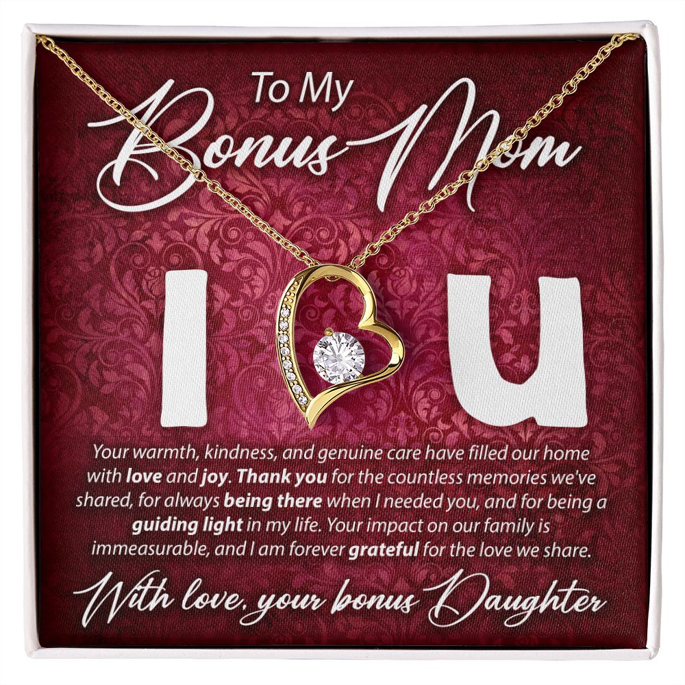 To My Bonus Mom, I Love You - Forever Love Necklace