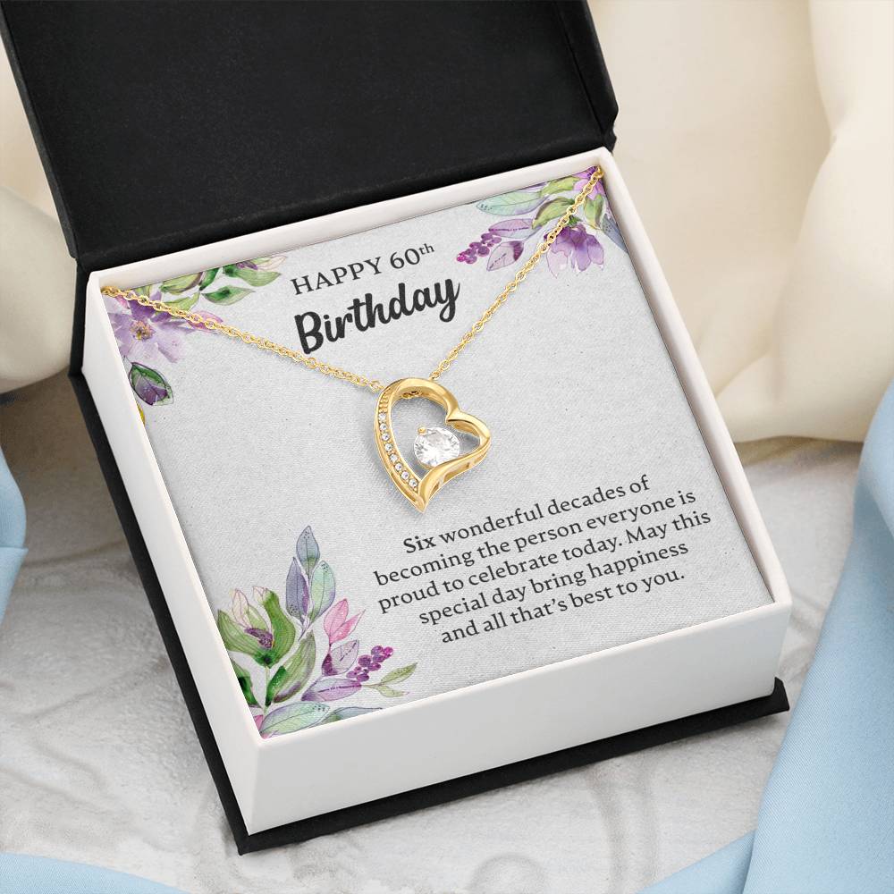 Happy 60th Birthday Necklace, Happy 60th Birthday Gift, 60th Birthday Jewelry Gift - JustFamilyThings