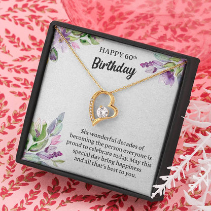 Happy 60th Birthday Necklace, Happy 60th Birthday Gift, 60th Birthday Jewelry Gift - JustFamilyThings