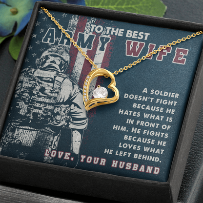 To The Best Army Wife - Forever Love Necklace - JustFamilyThings