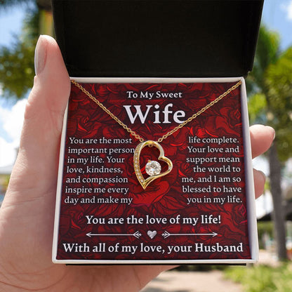To My Sweet Wife - Forever Love Necklace - JustFamilyThings