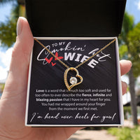 Load image into Gallery viewer, To My Smokin Hot Wife - Love Is A Word Much Too Soft - Forever Love Necklace - JustFamilyThings
