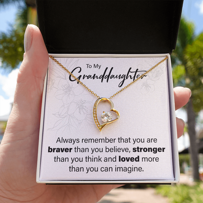 To My Granddaughter - You Are Loved - Forever Love Necklace - JustFamilyThings