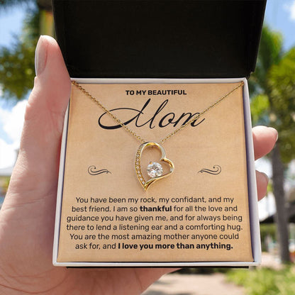 To My Mom - You Have Been My Rock - Forever Love Necklace - JustFamilyThings