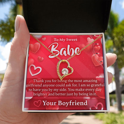 Valentines Day To My Babe - Forever Love Necklace - JustFamilyThings
