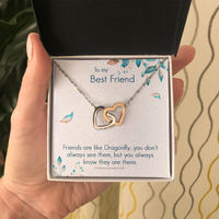 Load image into Gallery viewer, To My Best Friend - Friends are like Dragonfly - Interlocking Hearts Necklace - JustFamilyThings

