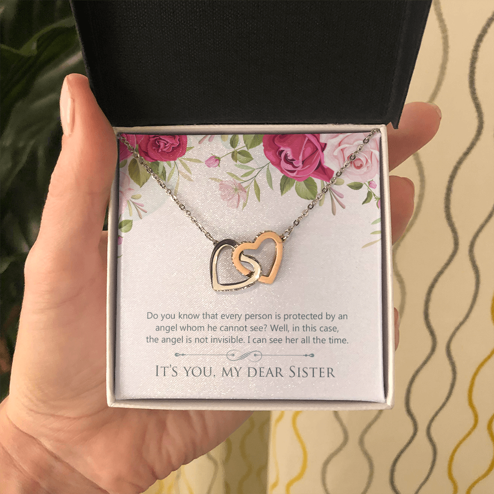 To My Dear Sister - Interlocking Hearts Necklace - JustFamilyThings