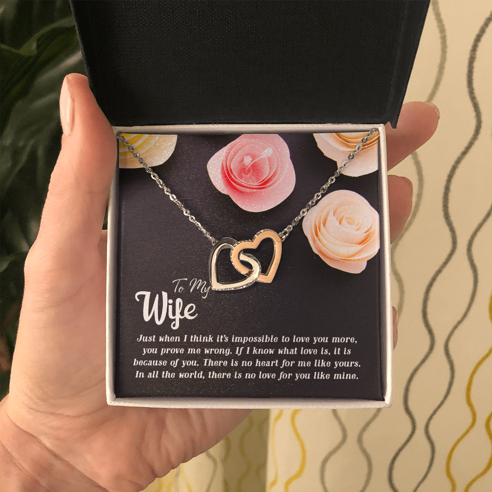 To my Wife - Just when I think it's impossible to love you more - Interlocking Hearts Necklace - JustFamilyThings